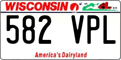 WI license plate 582VPL