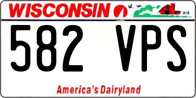 WI license plate 582VPS