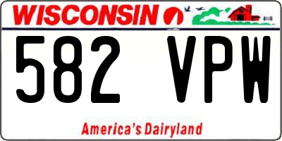 WI license plate 582VPW