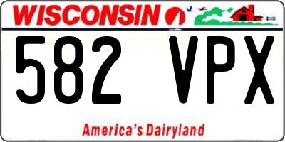 WI license plate 582VPX