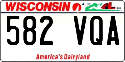 WI license plate 582VQA