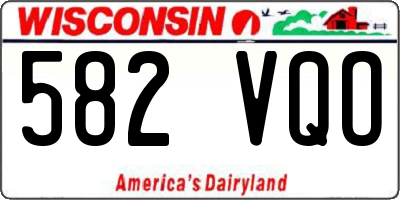 WI license plate 582VQO