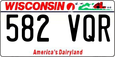 WI license plate 582VQR