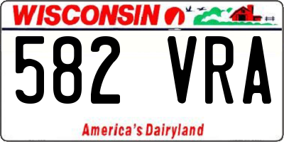 WI license plate 582VRA
