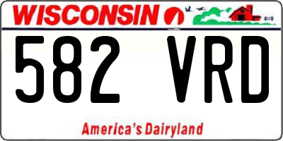WI license plate 582VRD