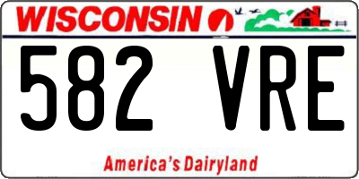 WI license plate 582VRE
