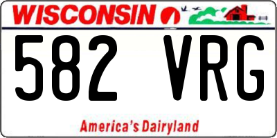 WI license plate 582VRG