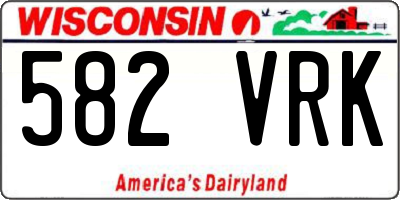 WI license plate 582VRK