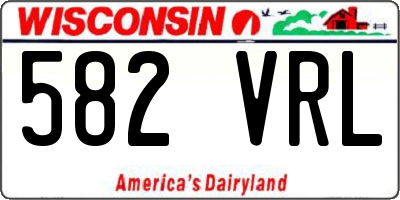 WI license plate 582VRL