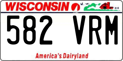 WI license plate 582VRM