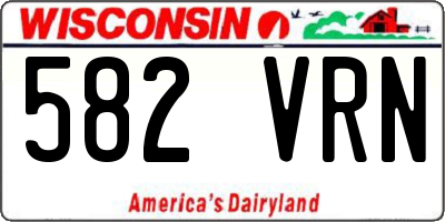 WI license plate 582VRN