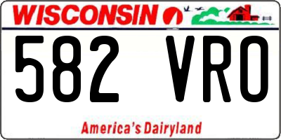 WI license plate 582VRO