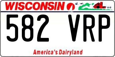 WI license plate 582VRP