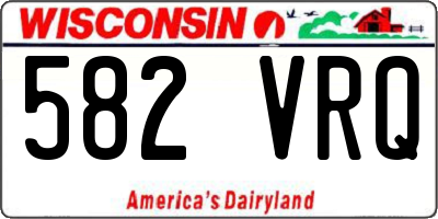 WI license plate 582VRQ