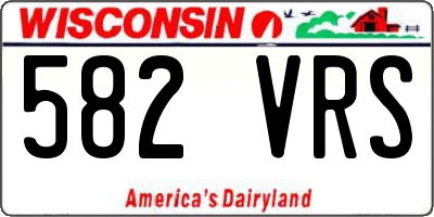 WI license plate 582VRS