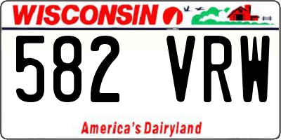 WI license plate 582VRW