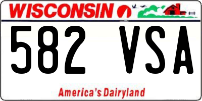 WI license plate 582VSA