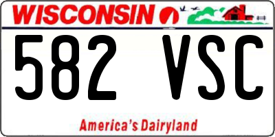 WI license plate 582VSC