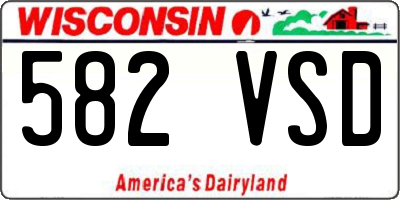WI license plate 582VSD