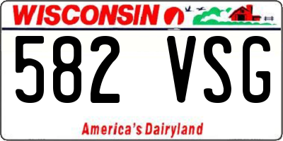 WI license plate 582VSG