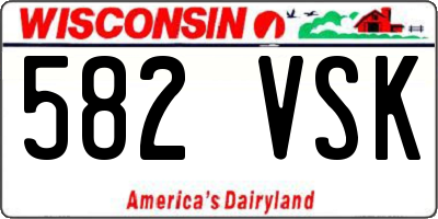 WI license plate 582VSK