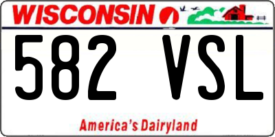 WI license plate 582VSL