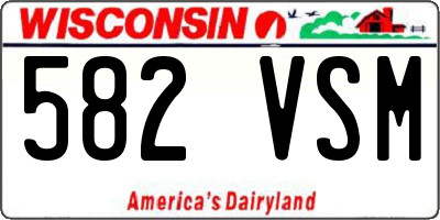 WI license plate 582VSM