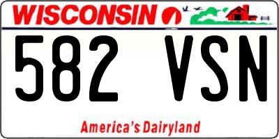 WI license plate 582VSN