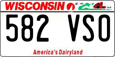 WI license plate 582VSO