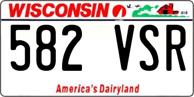 WI license plate 582VSR