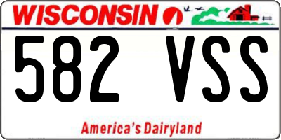 WI license plate 582VSS