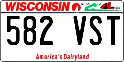 WI license plate 582VST