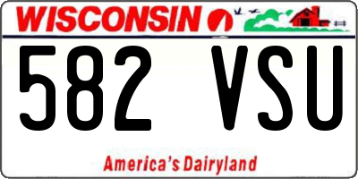 WI license plate 582VSU