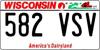 WI license plate 582VSV