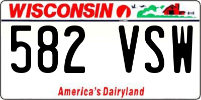 WI license plate 582VSW