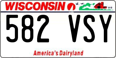 WI license plate 582VSY