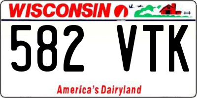 WI license plate 582VTK