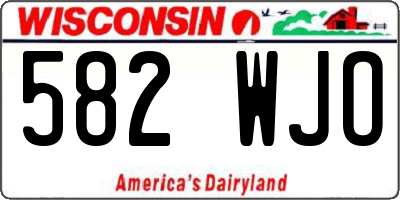 WI license plate 582WJO