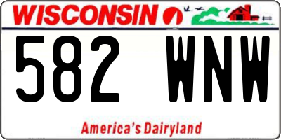 WI license plate 582WNW