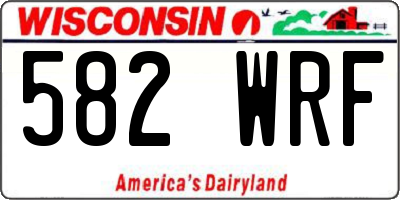 WI license plate 582WRF