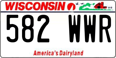 WI license plate 582WWR
