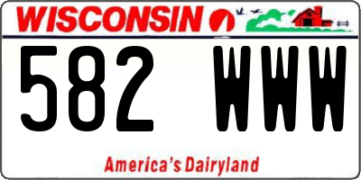 WI license plate 582WWW