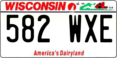 WI license plate 582WXE