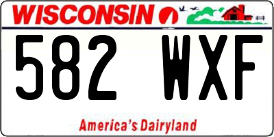 WI license plate 582WXF