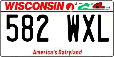 WI license plate 582WXL