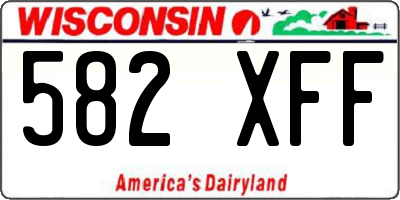 WI license plate 582XFF