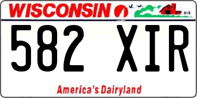 WI license plate 582XIR
