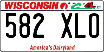 WI license plate 582XLO