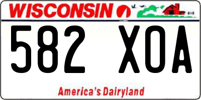 WI license plate 582XOA