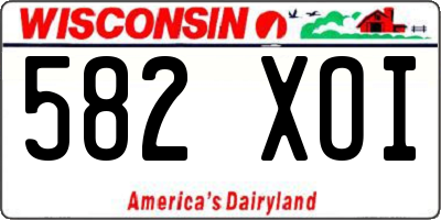WI license plate 582XOI